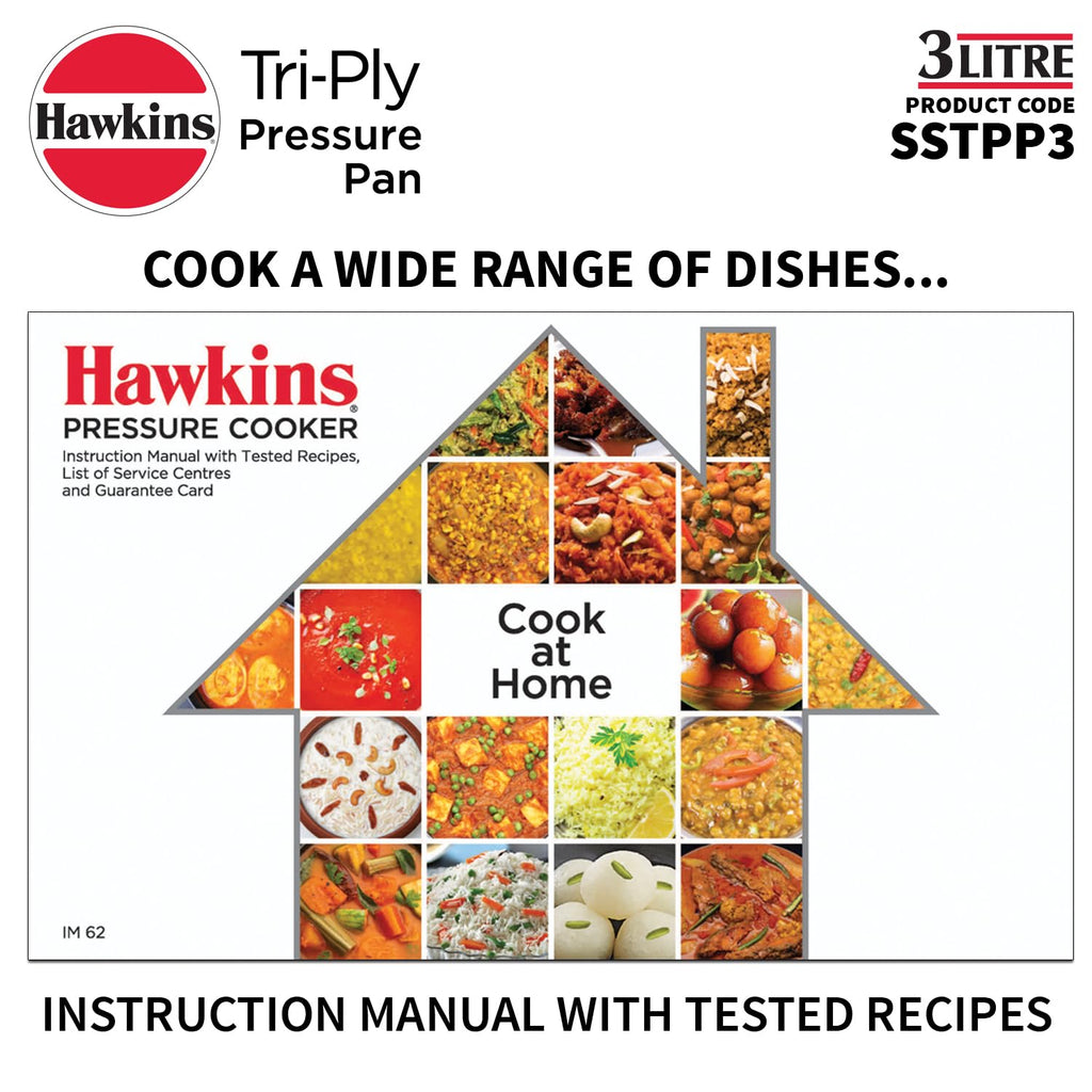 3 Litre Tri-Ply Stainless Steel Pressure Cooker M832633