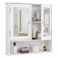 Wall Mounted Mirror Medicine Cabinet with Doors and Shelves O5082