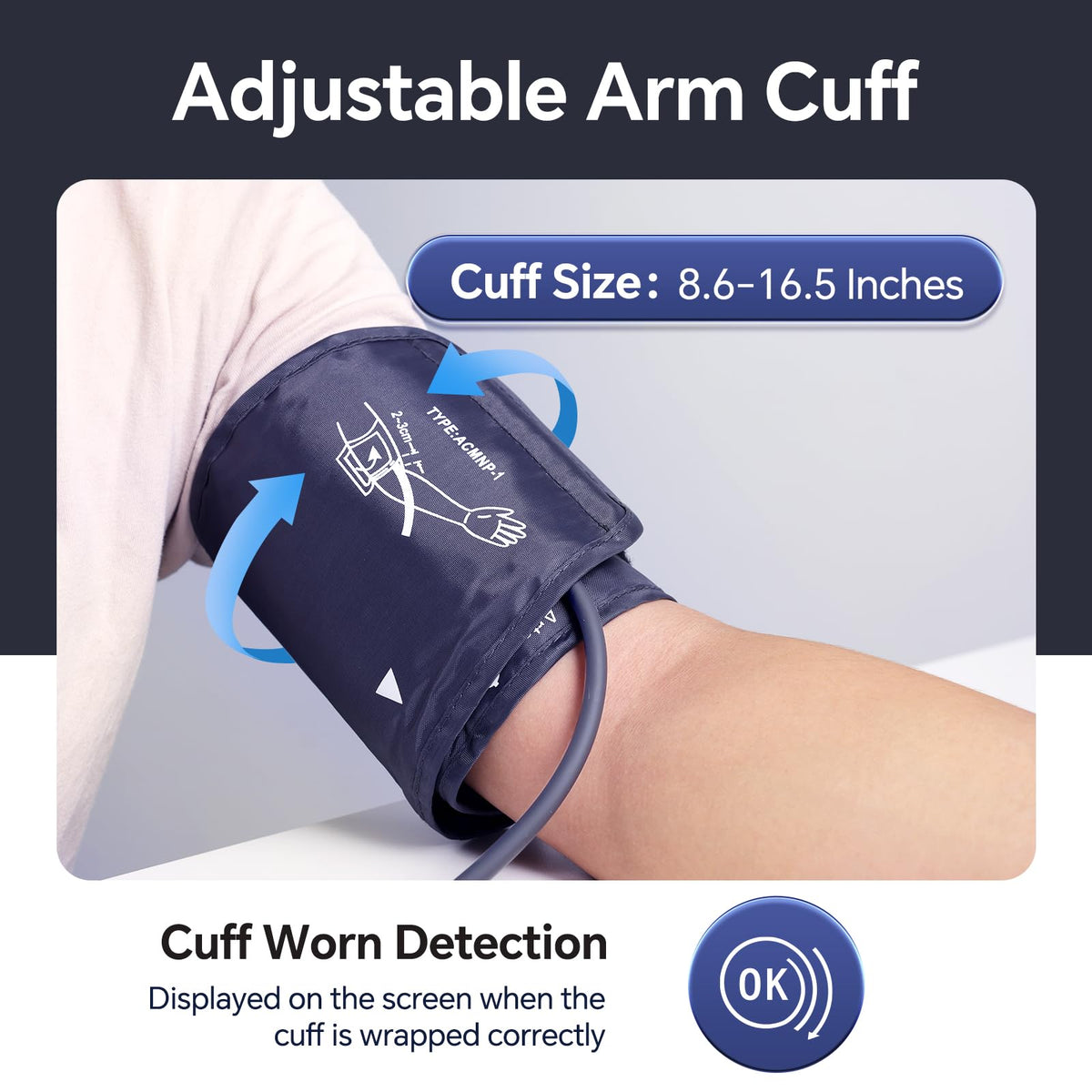 Upper Arm Blood Pressure Monitor with Adjustable Arm Cuff W995