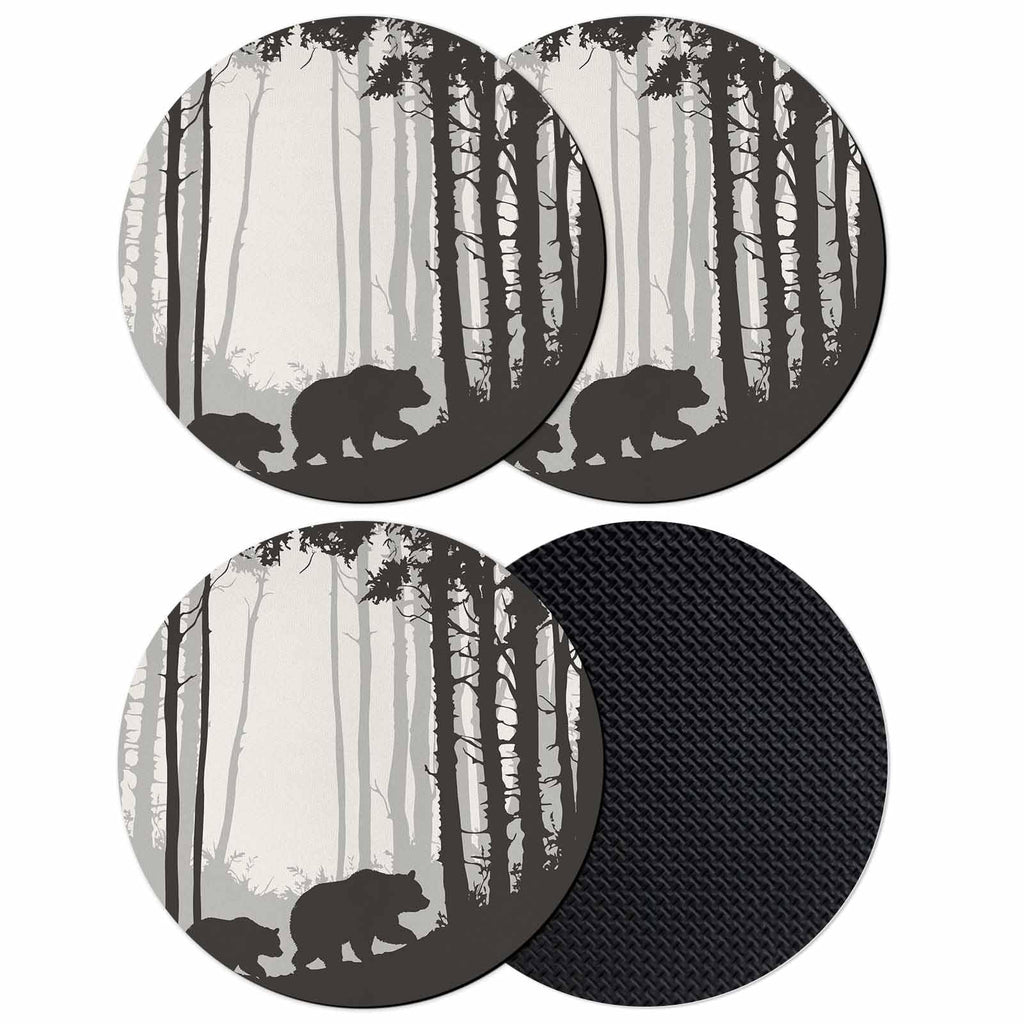 Black Grey Set of 4 Soft Absorbent Coasters C101049