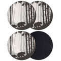 Black Grey Set of 4 Soft Absorbent Coasters C101049