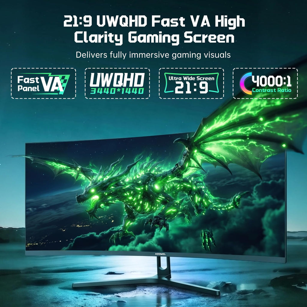 34 Inch Curved Gaming Monitor 200Hz UWQHD T7476