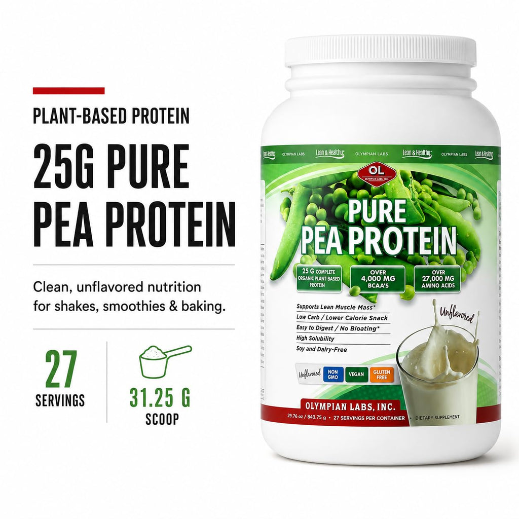 Plant Based Pea Protein Powder, Unflavored, 2 Pound Q503806