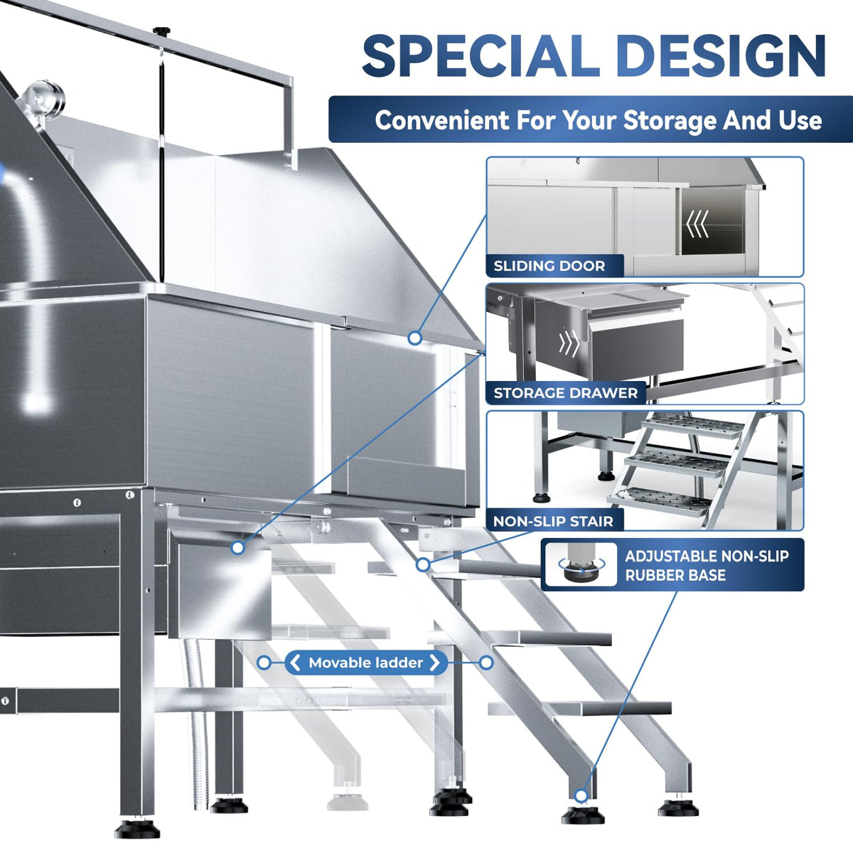 46" Stainless Steel Dog Wash Station C760