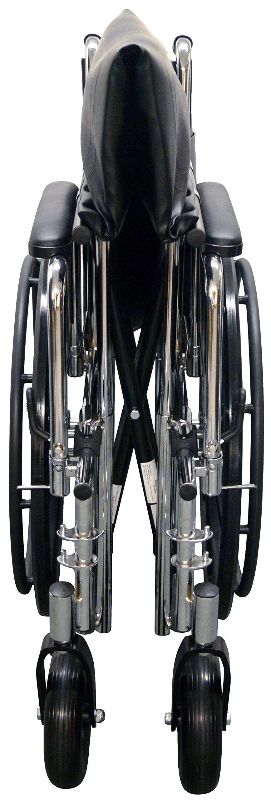 22" Heavy Duty Chrome Wheelchair with Removable Full Arms D718