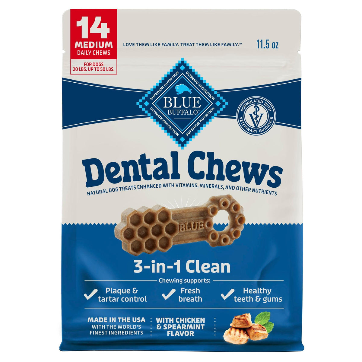Chicken & Spearmint Medium Dental Chews, 11.5 oz, 14 ct V970556