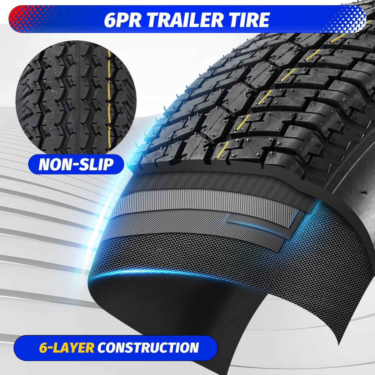 2 Pack 4.80-12 Trailer Tires with 12 inch Rims I270729