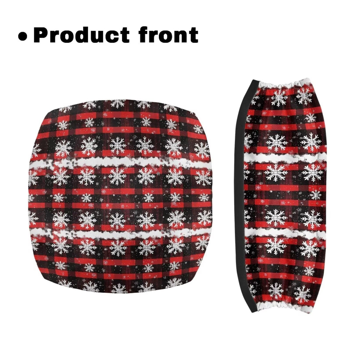 Snowflake Red Plaid Rollator Walker Seat and Backrest Cover Set L578
