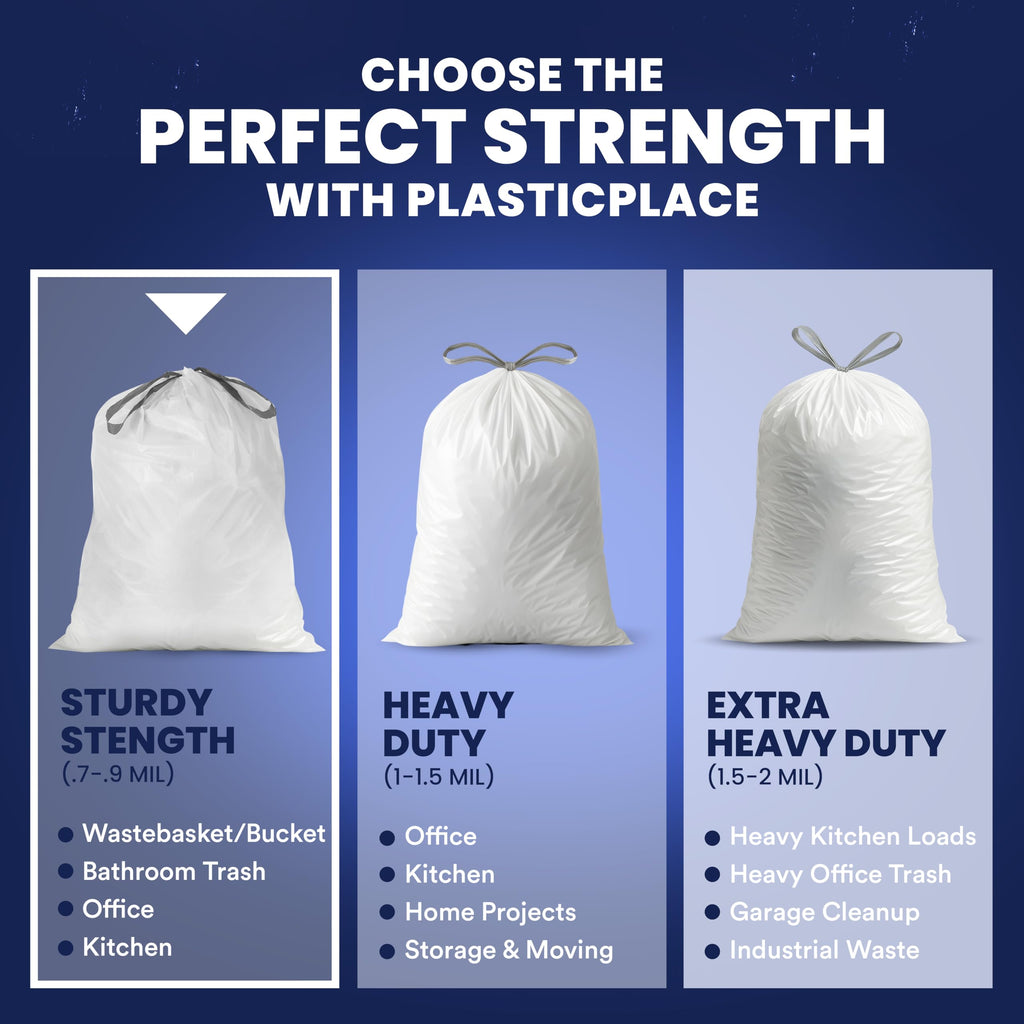 4-6 Gallon White Drawstring Bags S822880