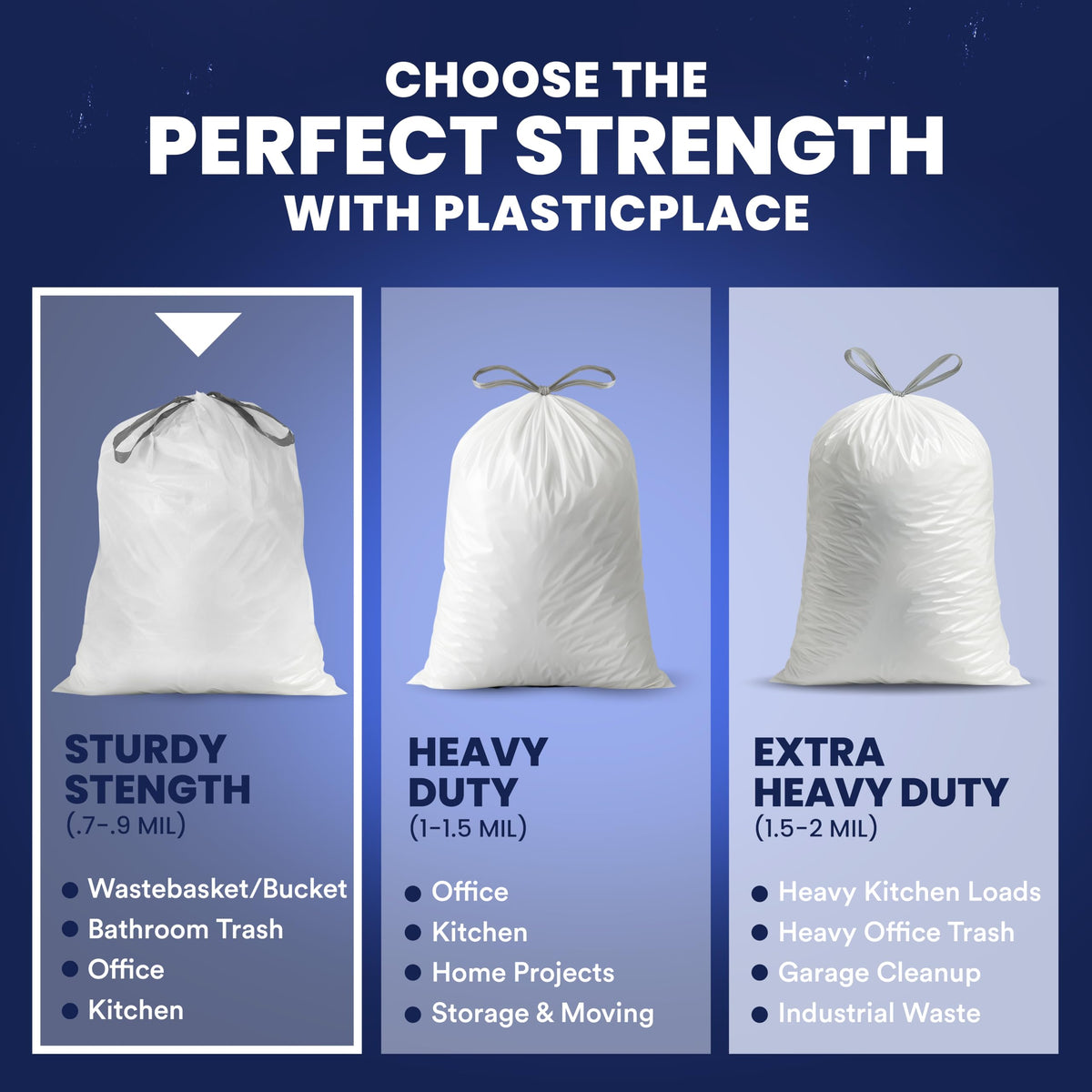 4-6 Gallon White Drawstring Bags S822880