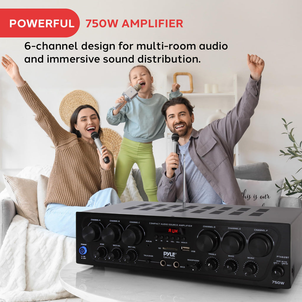 Wireless Bluetooth 6 Channel 750W Karaoke Amplifier X71482