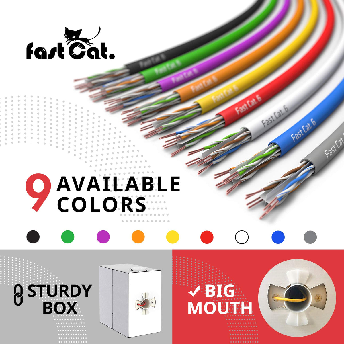 Cat 6 Ethernet Cable 1000ft Blue 23 AWG CMR Solid Bare Copper G47335
