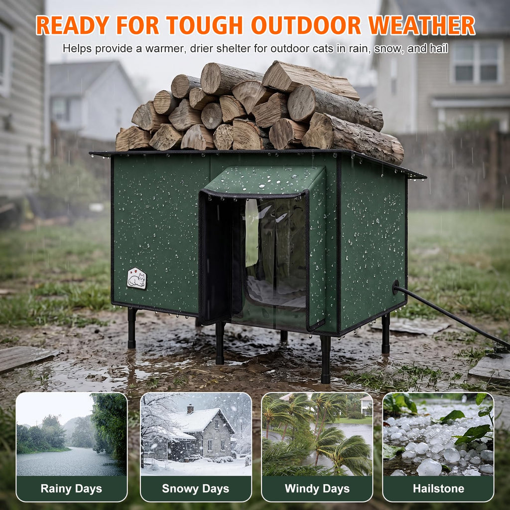Heated Outdoor Cat House J978