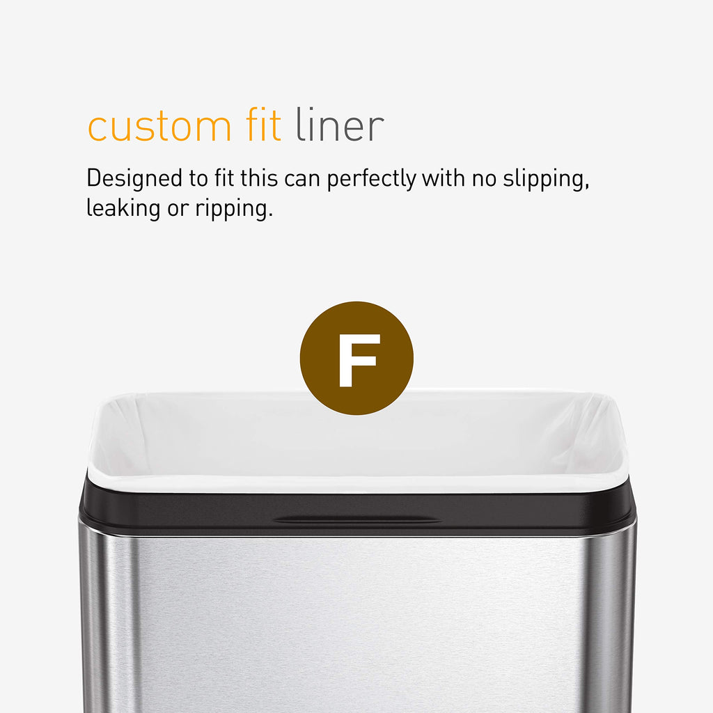 25L Brushed Stainless Steel Slim Open Trash Can K472660