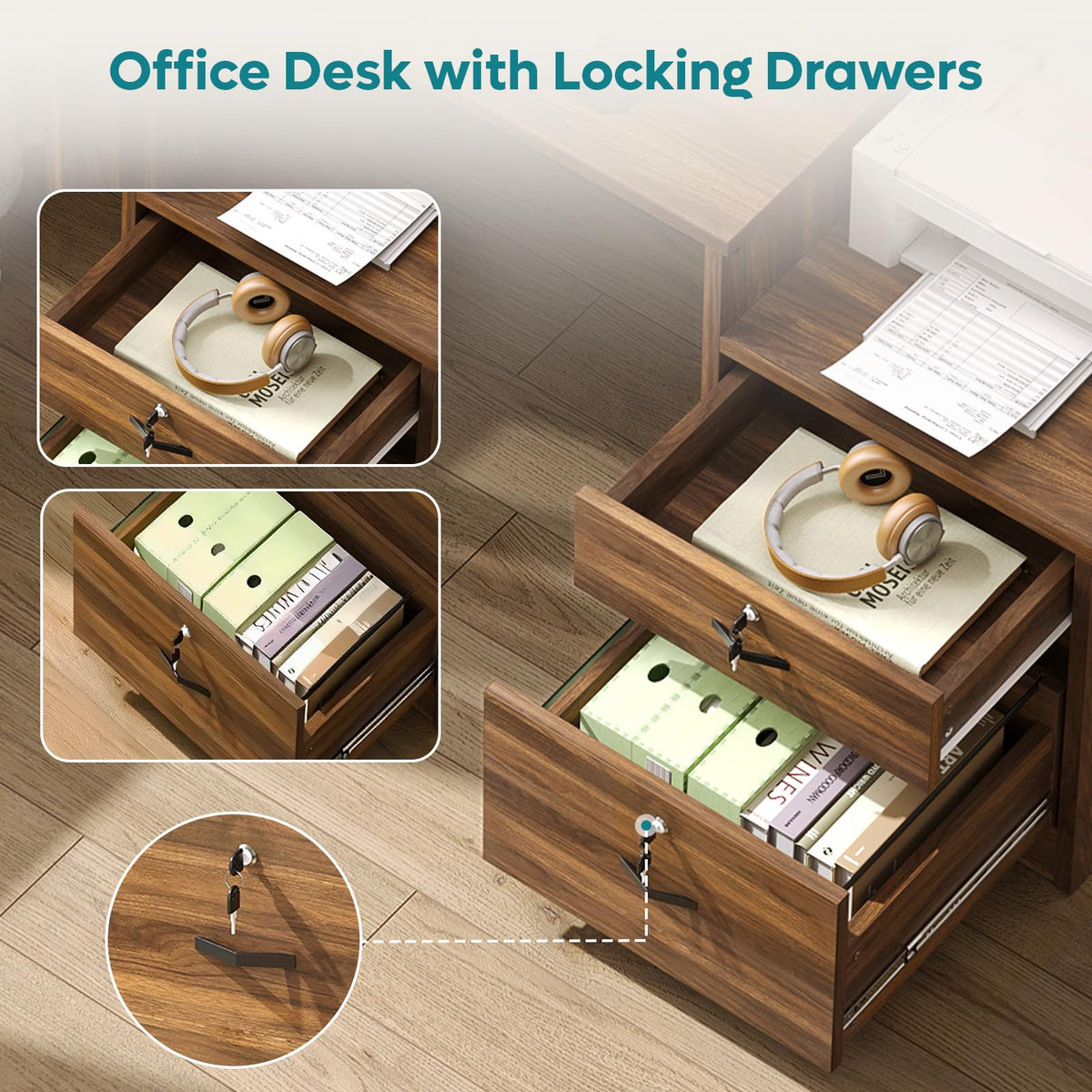 55-Inch Computer Desk with File Drawer F95513