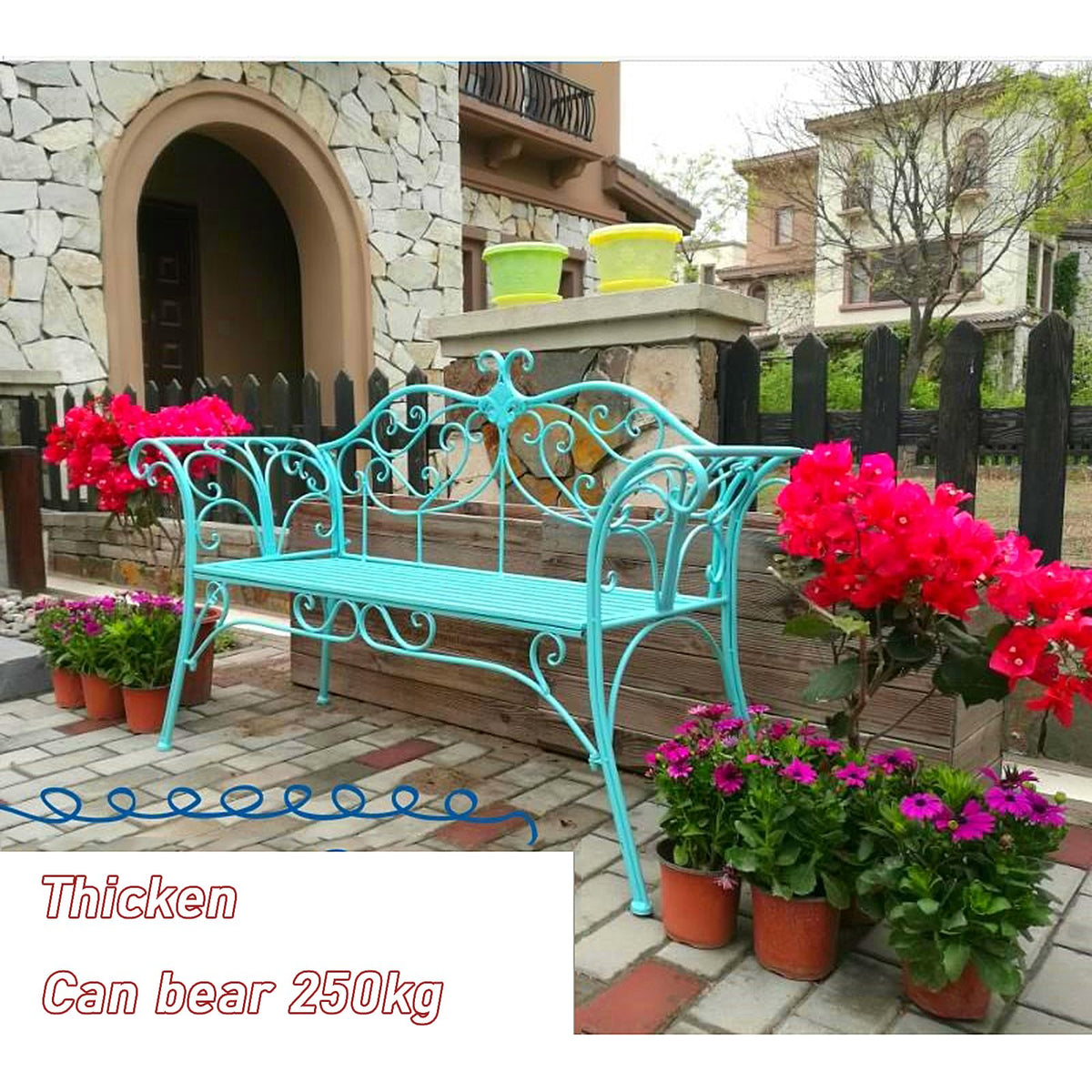 2-Seat Metal Bench H7014