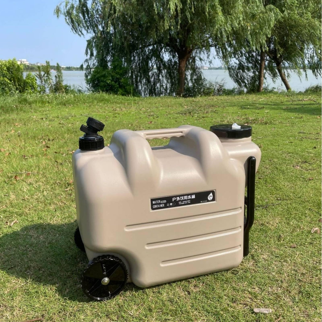 White Portable Water Dispenser with Faucet and Wheels O901471