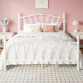 Full Size Cream White Metal Bed Frame R660