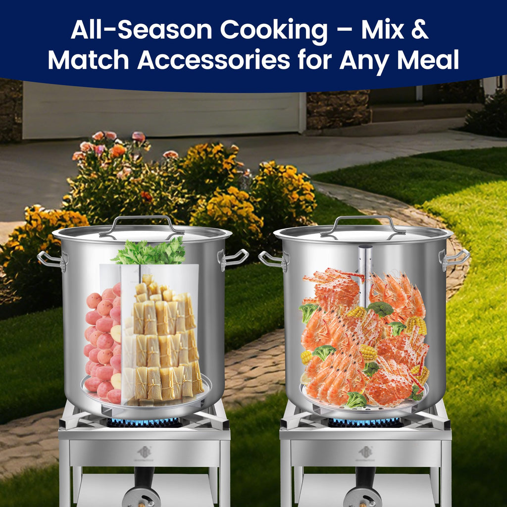 40QT Stainless Steel Stockpot with Basket A928