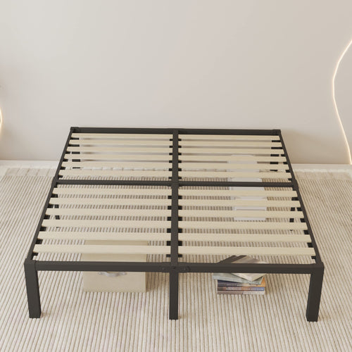 18 inch Queen Size Heavy Duty Platform Bed Frame with Wood Slats D341503
