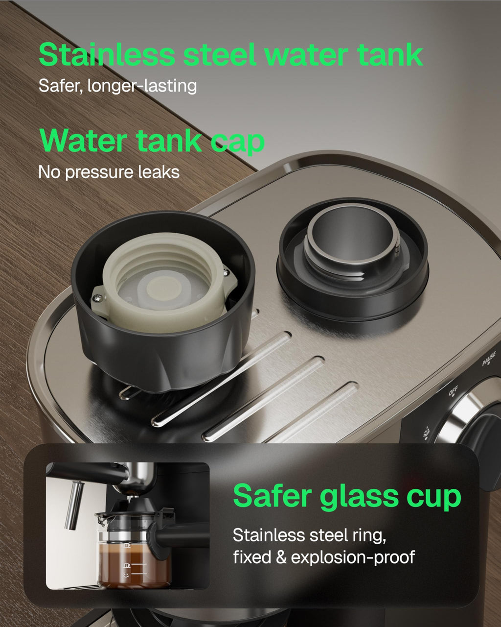 3.5Bar Stainless Steel Espresso Machine with Milk Frother E970179