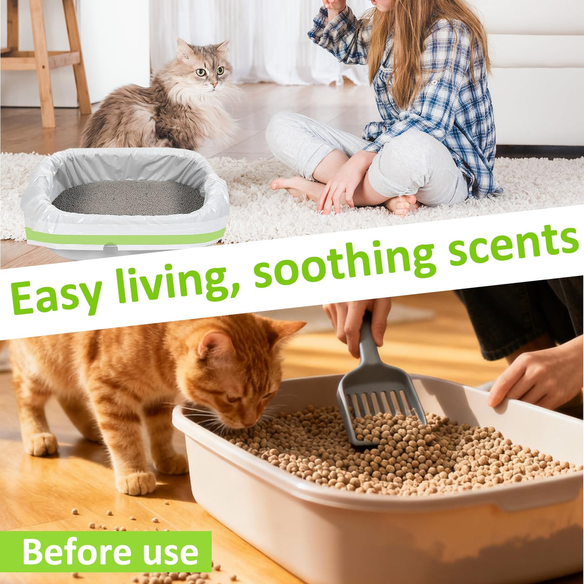 84PCS Sifting Cat Litter Box Liners with Holes, 31 x 18 Inch U466656