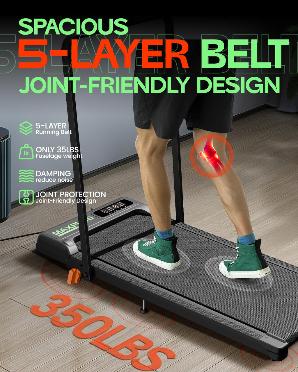 Folding Walking Pad with Incline, 2 in 1 Portable Under Desk Treadmill O65675