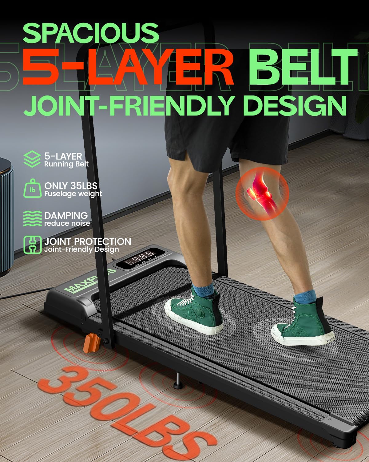 Folding Walking Pad with Incline, 2 in 1 Portable Under Desk Treadmill O65675