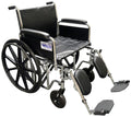 22" Heavy Duty Chrome Wheelchair with Removable Full Arms D718