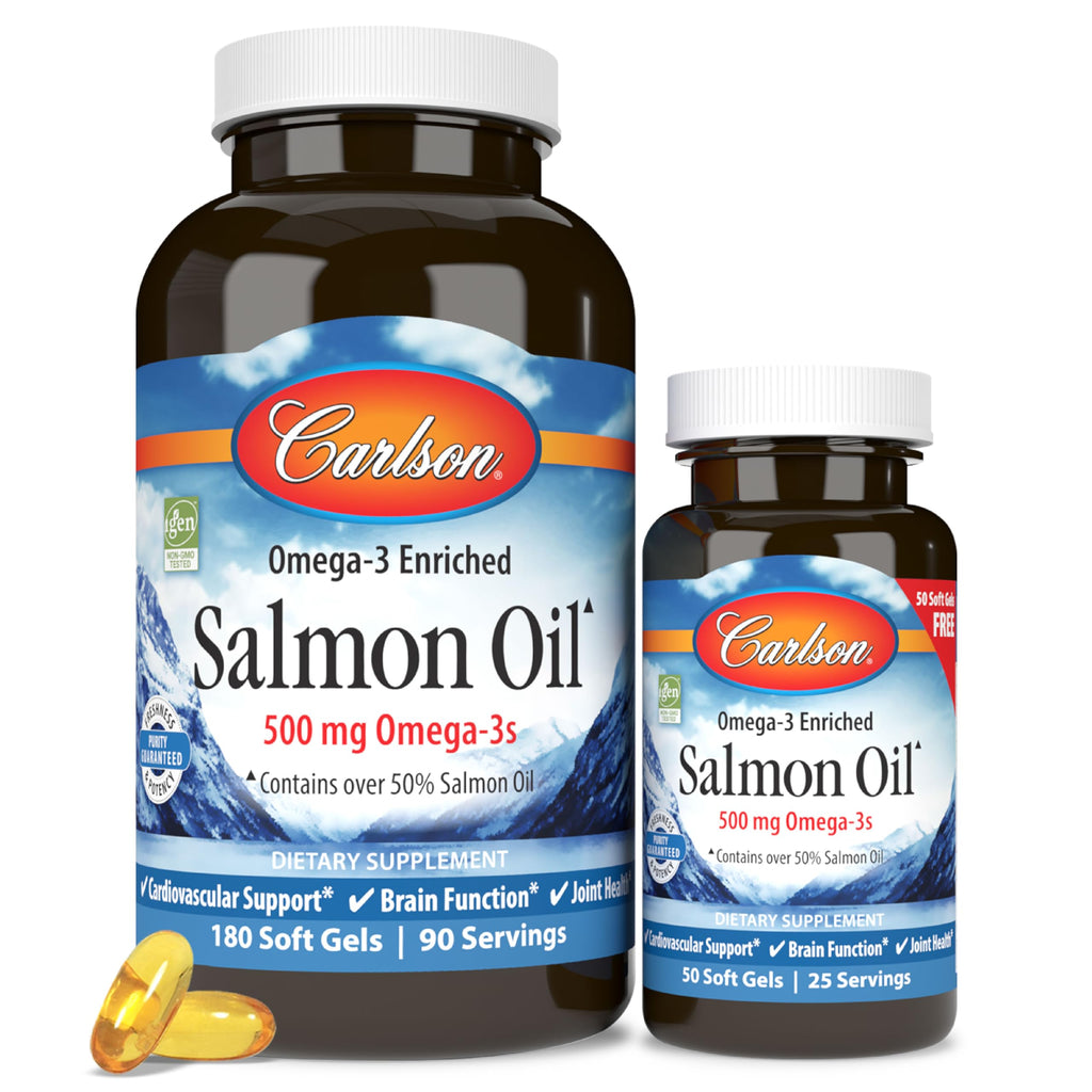 Salmon Oil 500 mg Omega-3s 180 + 50 Softgels J3061