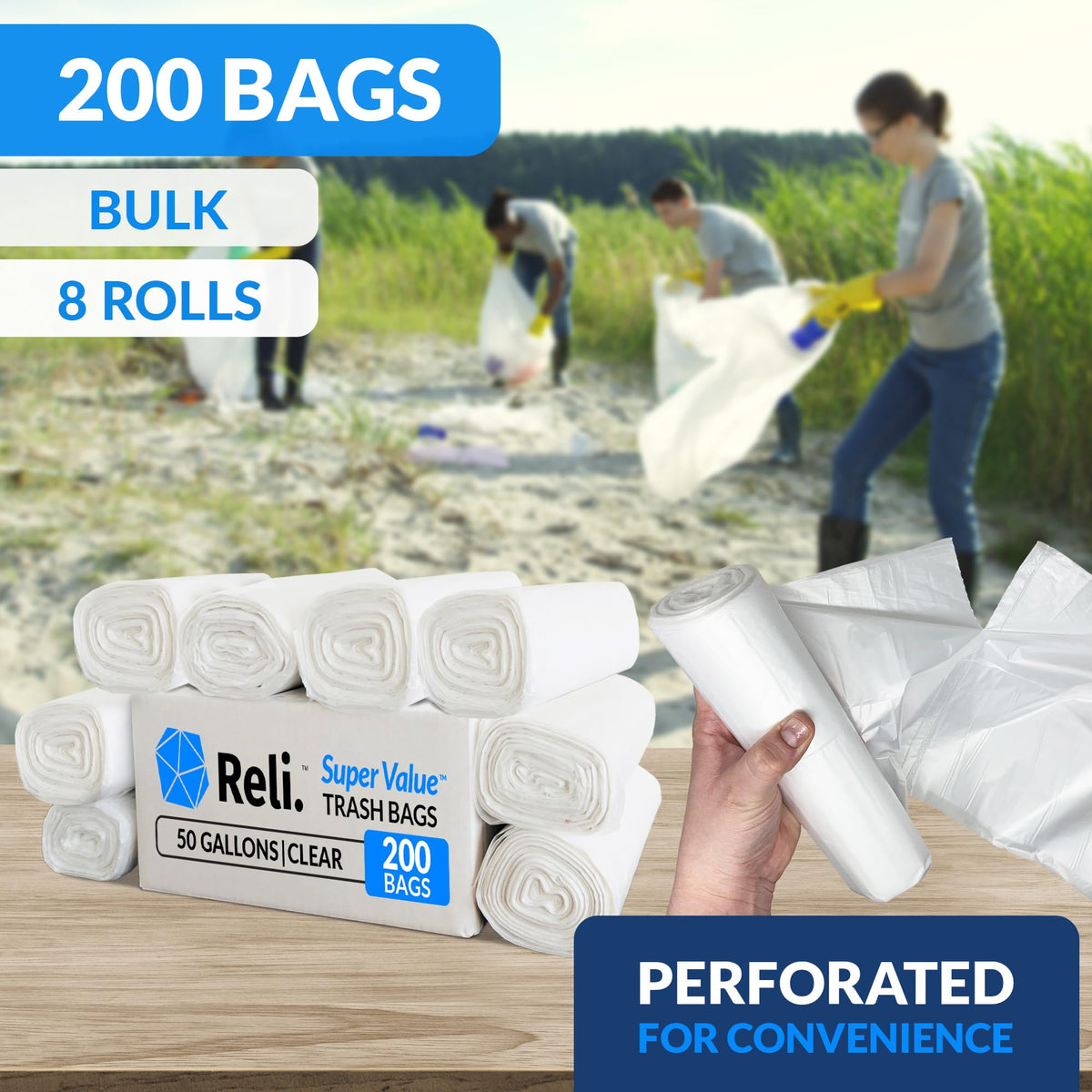 50 Gallon Heavy Duty Trash Bags M7661