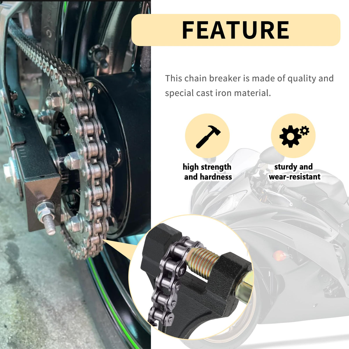 Motorcycle Chain Breaker Tool #420 428 520 525 528 530 V807