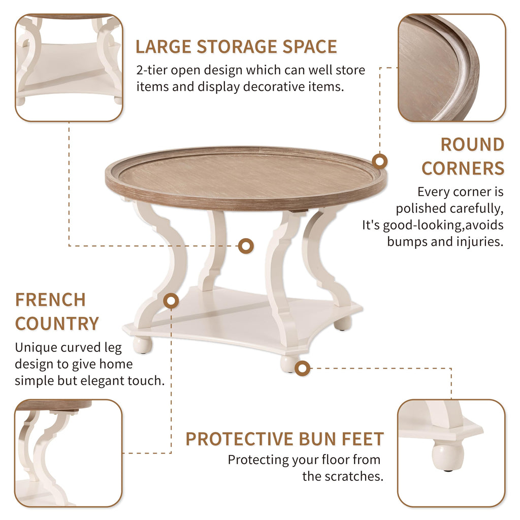 Round Wood Coffee Table A822