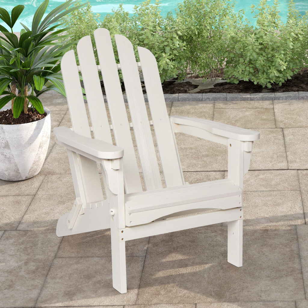 Eggshell White Wooden Outdoor Folding Chair Y9059