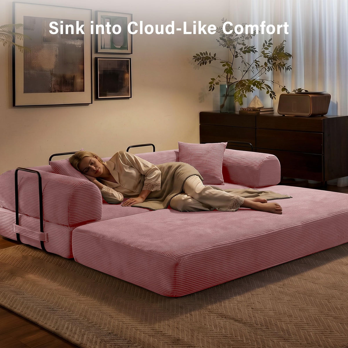 79" Convertible Sofa Bed Sleeper Futon Couch D92650