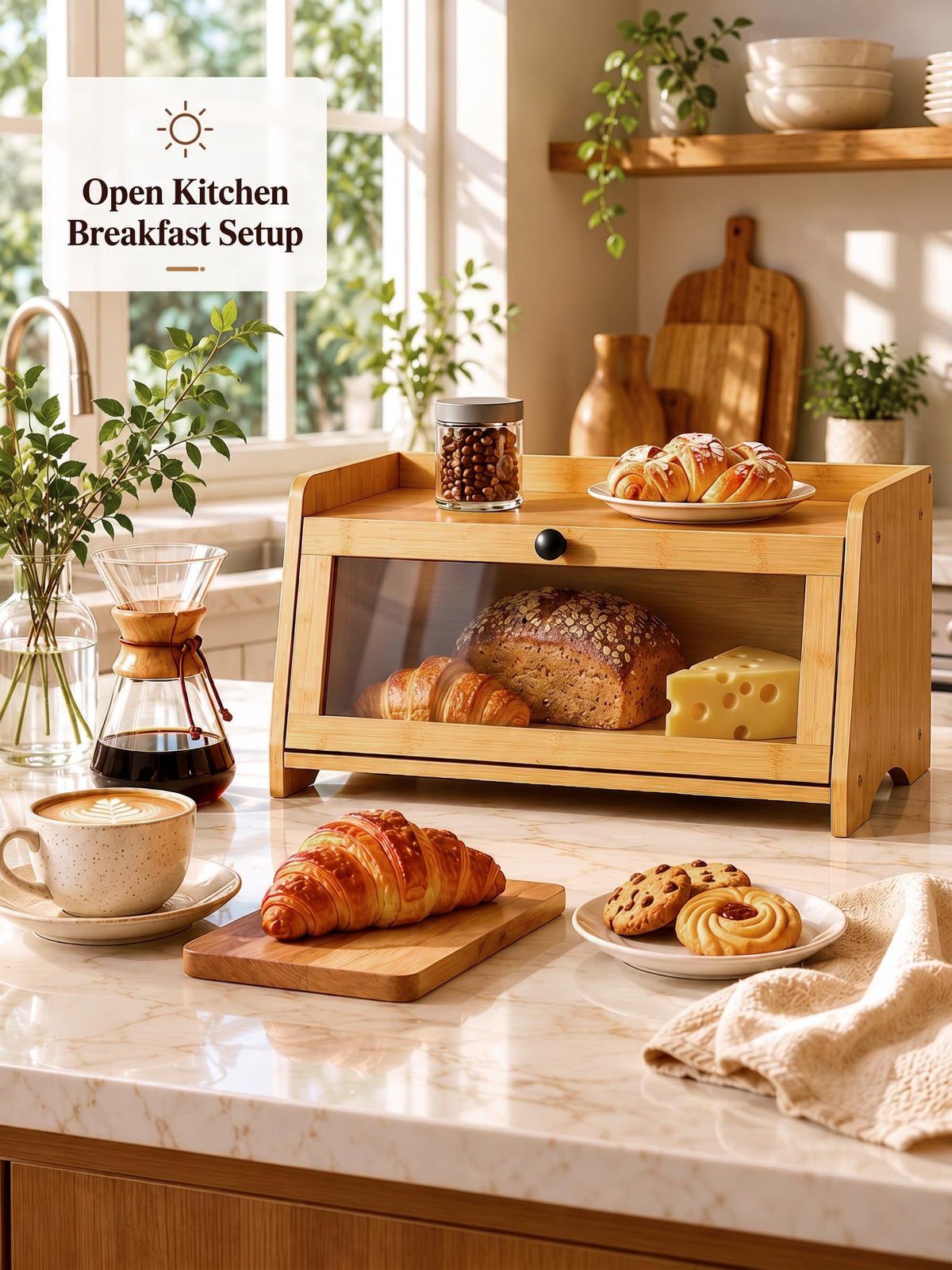 Bread Box with Top Shelf, 1 Tier U246