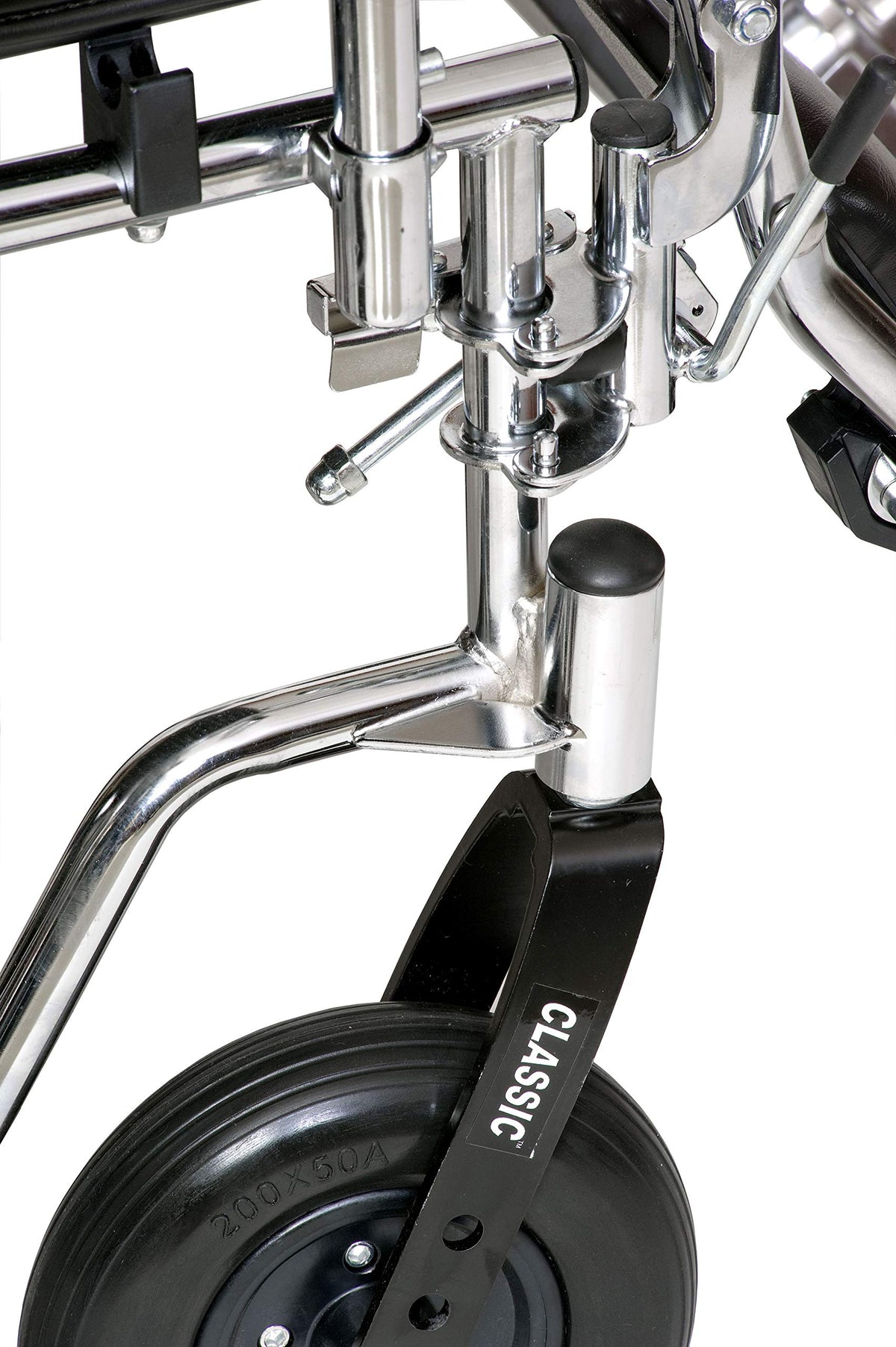 22" Heavy Duty Chrome Wheelchair with Removable Full Arms D718