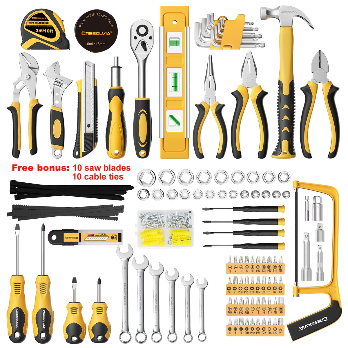 199 Piece Tool Kit with Socket Wrench Tool Box Case M231