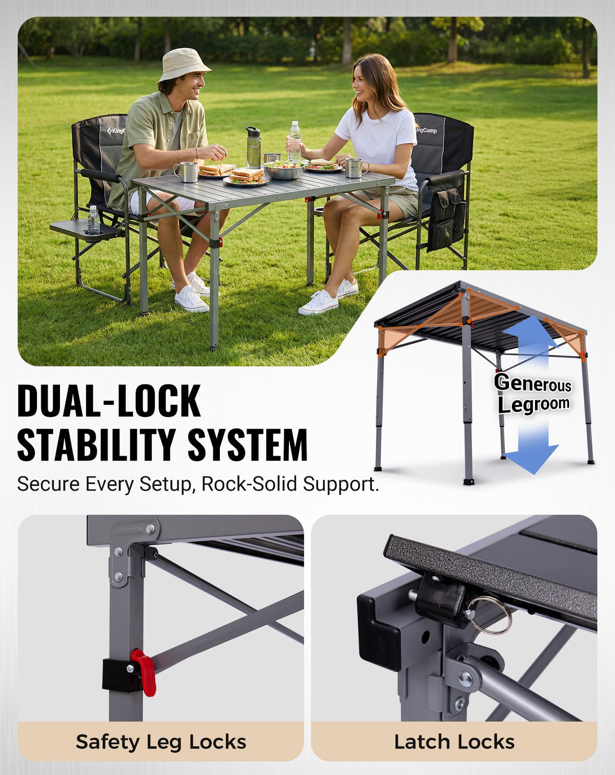 Adjustable Aluminum Camping Table W779785