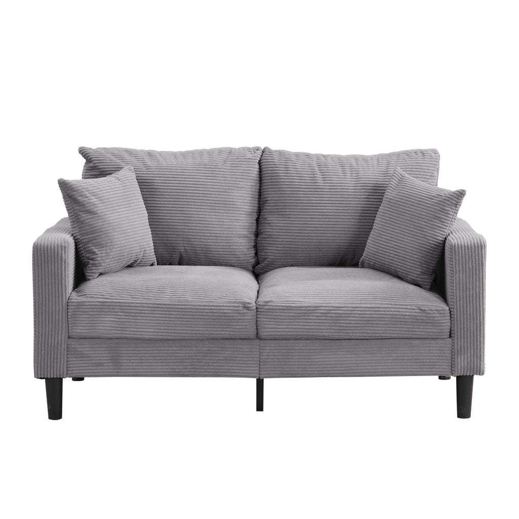 Light Gray 2-seat Upholstered Sofa with 2 Pillows V976