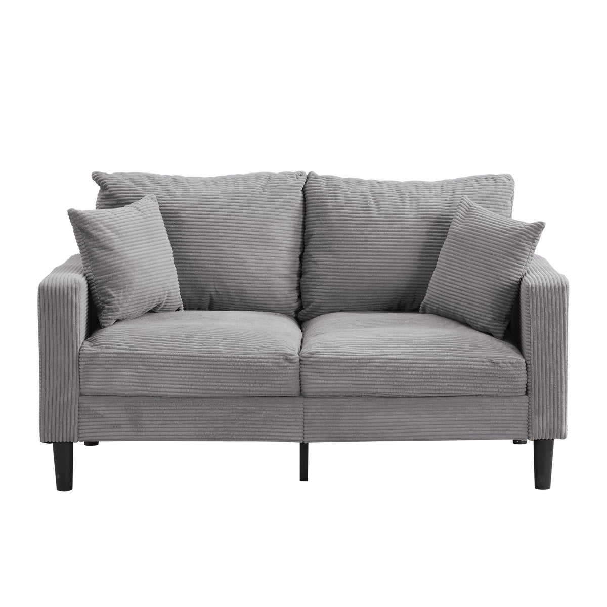 Light Gray 2-seat Upholstered Sofa with 2 Pillows V976