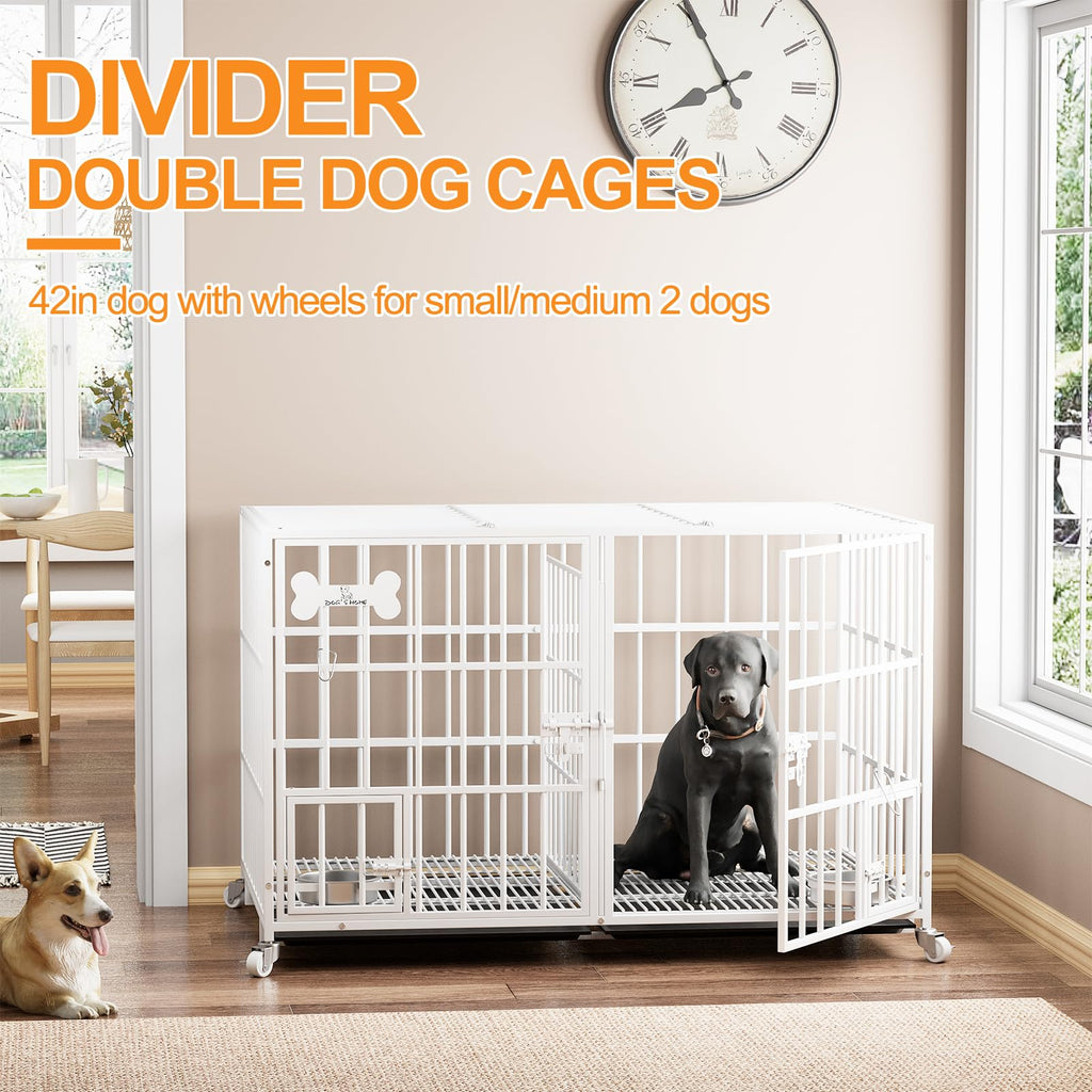 42" Heavy Duty Metal Dog Crate with Divider V242590
