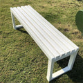 White Metal Frame Patio Bench F6193