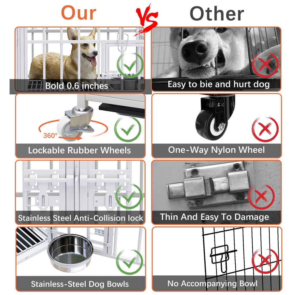 42" Heavy Duty Metal Dog Crate with Divider V242590