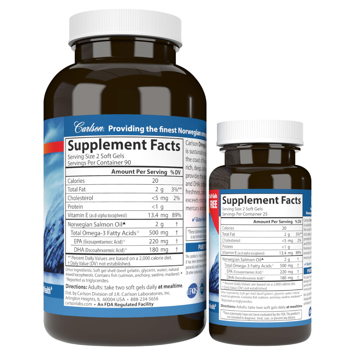 Salmon Oil 500 mg Omega-3s 180 + 50 Softgels J3061