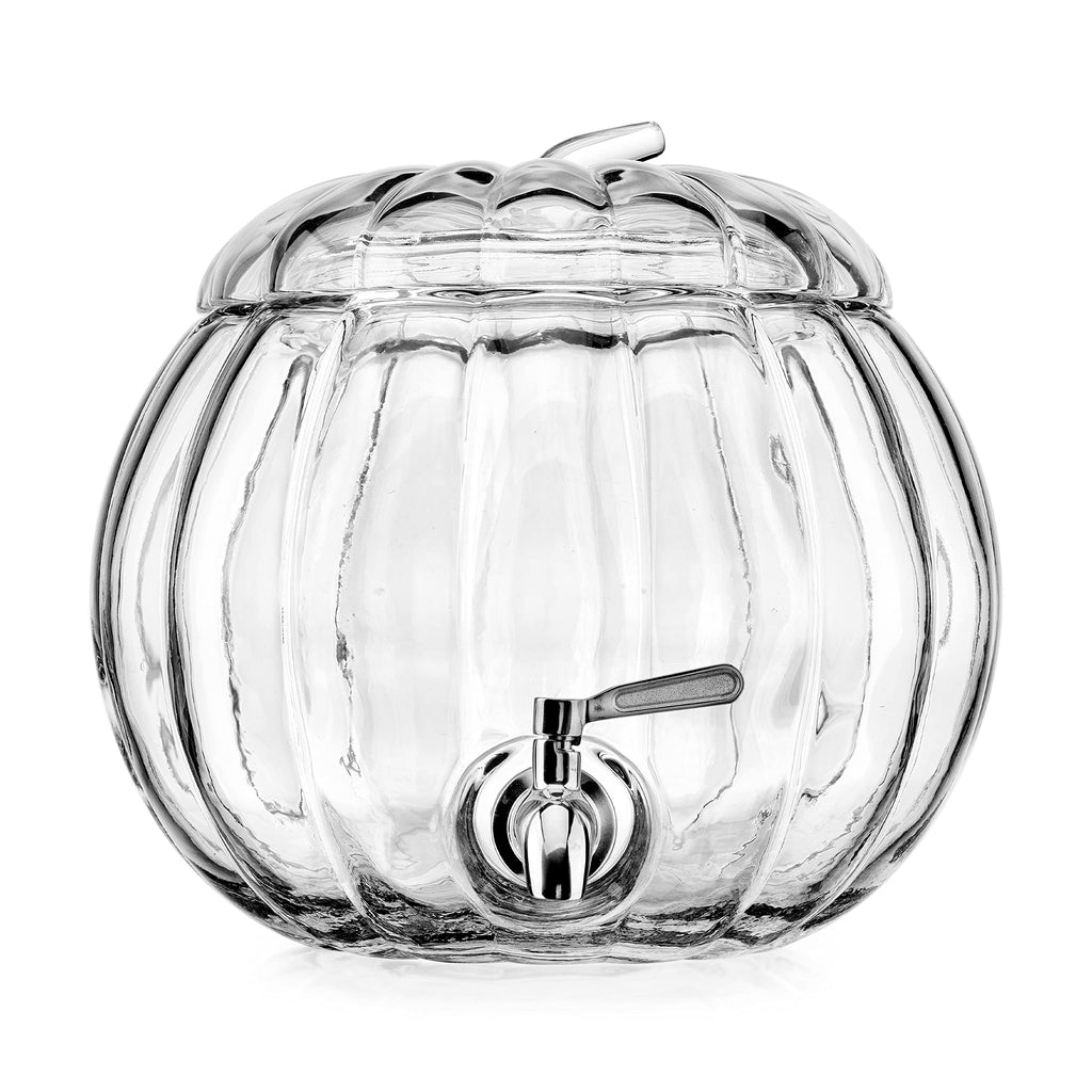 2.11 Gallon Clear Glass Beverage Dispenser with Stainless Steel Spigot W75635