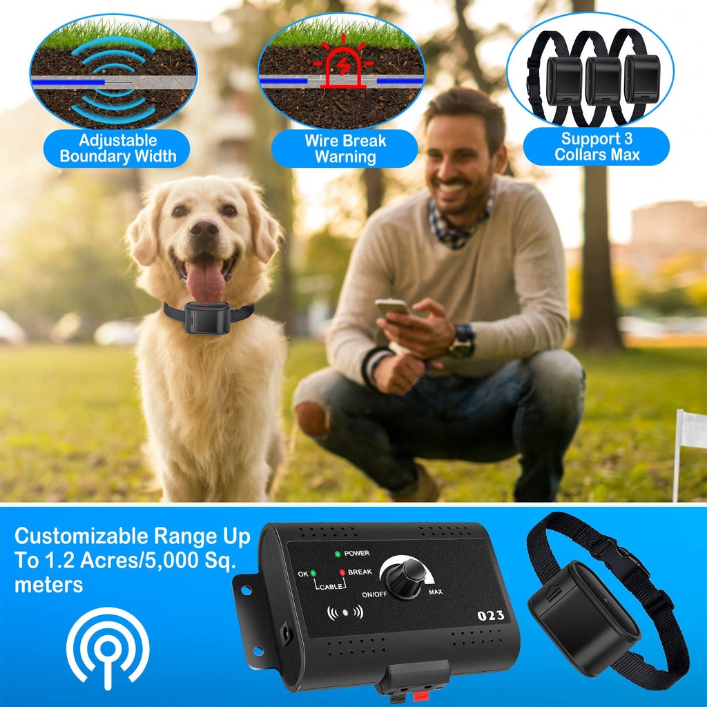 Wireless Dog Fence System with Waterproof Shock Collar E437