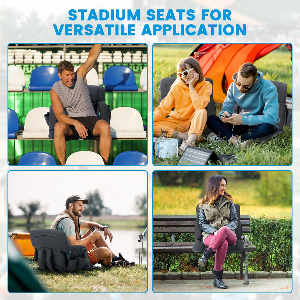 4.7" Extra Thick Stadium Seats for Bleachers with Back Support Q69051