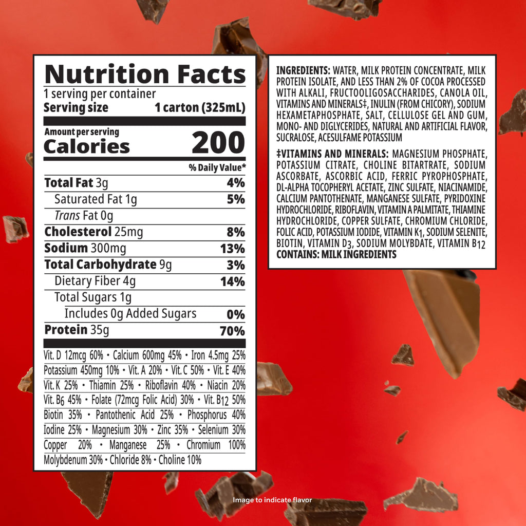 Chocolate Protein Shake 12-11 FL OZ Cartons Q289
