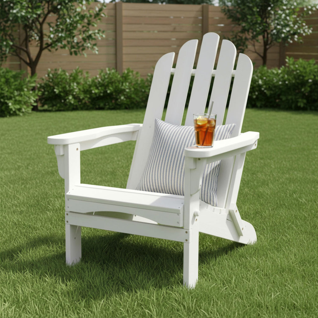 Eggshell White Wooden Outdoor Folding Chair Y9059